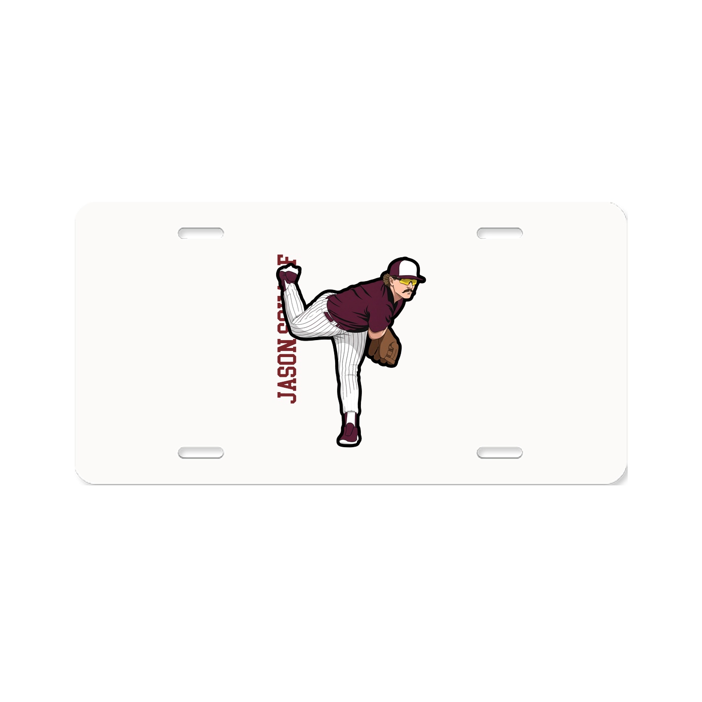 License Plate — Name Vertical in Classic