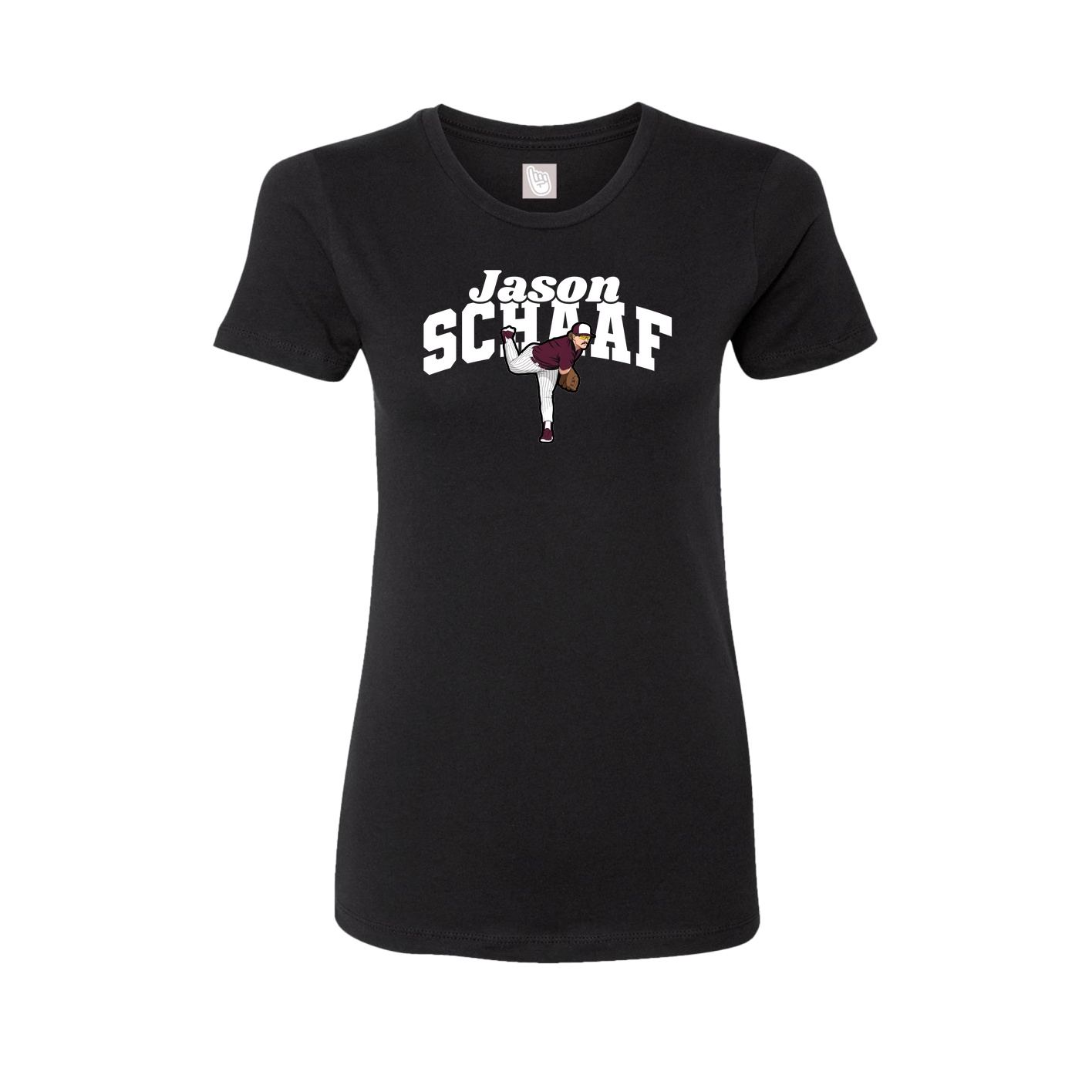 Fitted Women's Tee — Signature Arch in Black