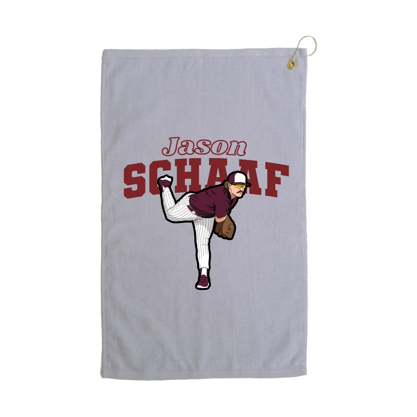 Golf Towel — Name Arch in Grey