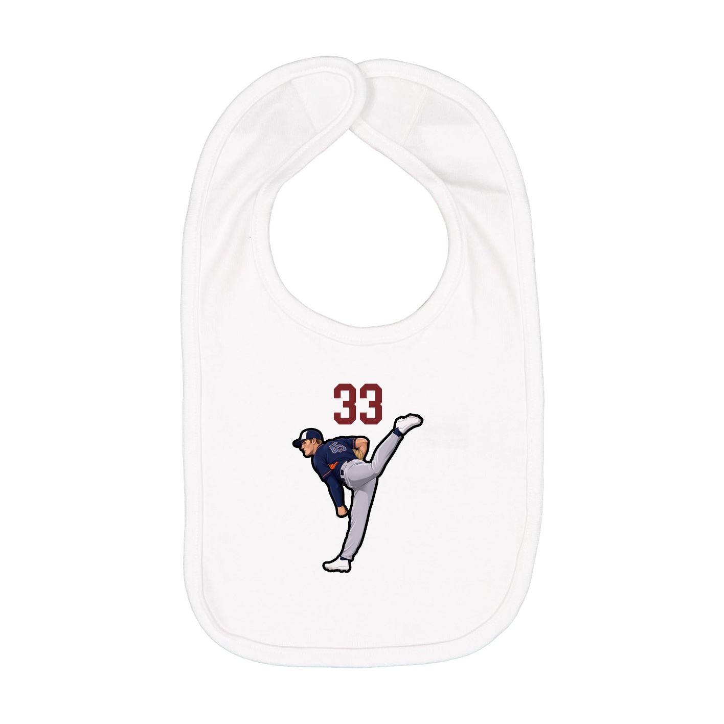 Infant Bib — Number Top in White