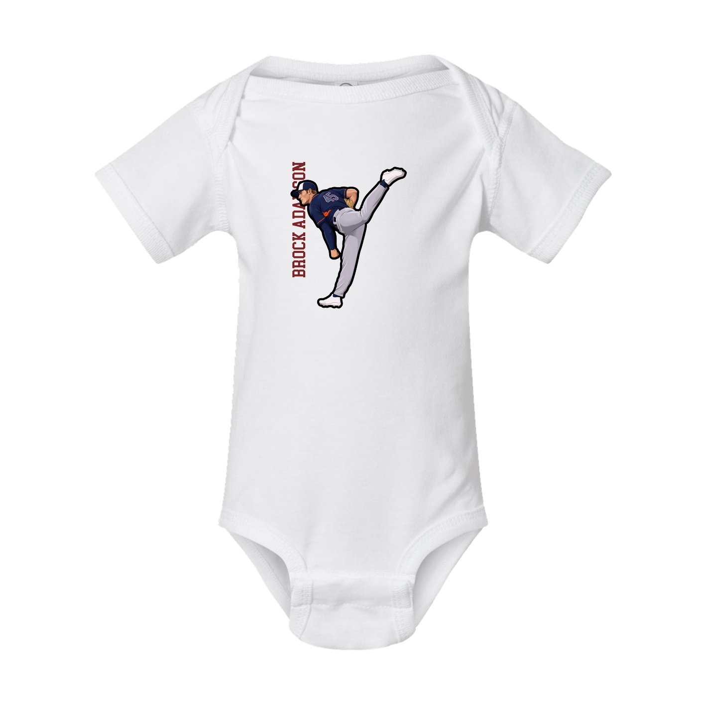 Baby Onesie — Name Vertical in White