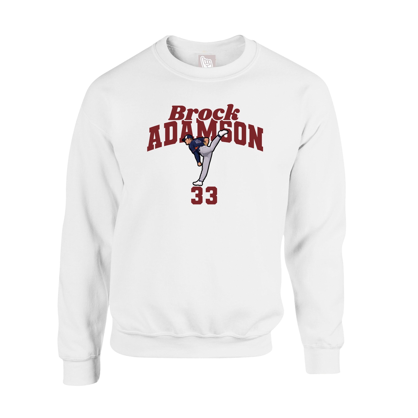 Fleece Crew — Signature Arch in White