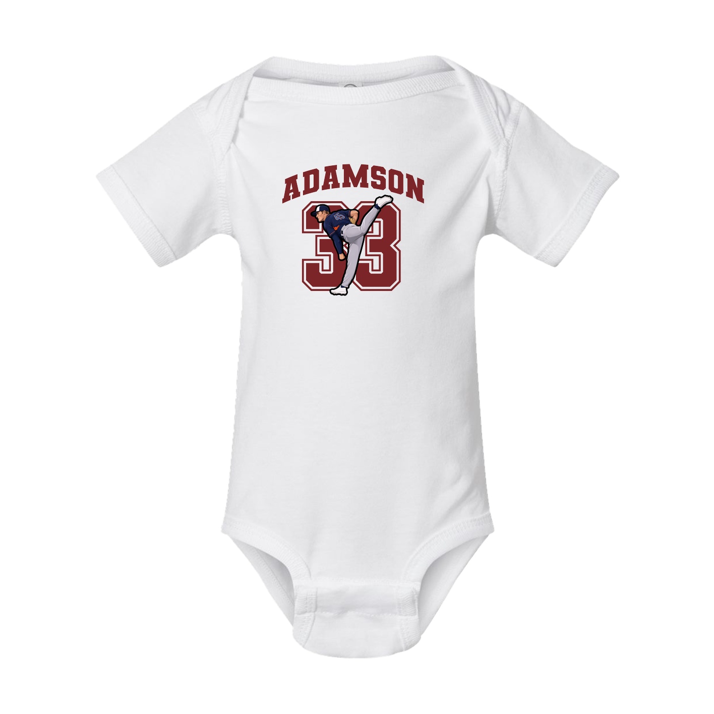 Baby Onesie — Number in White