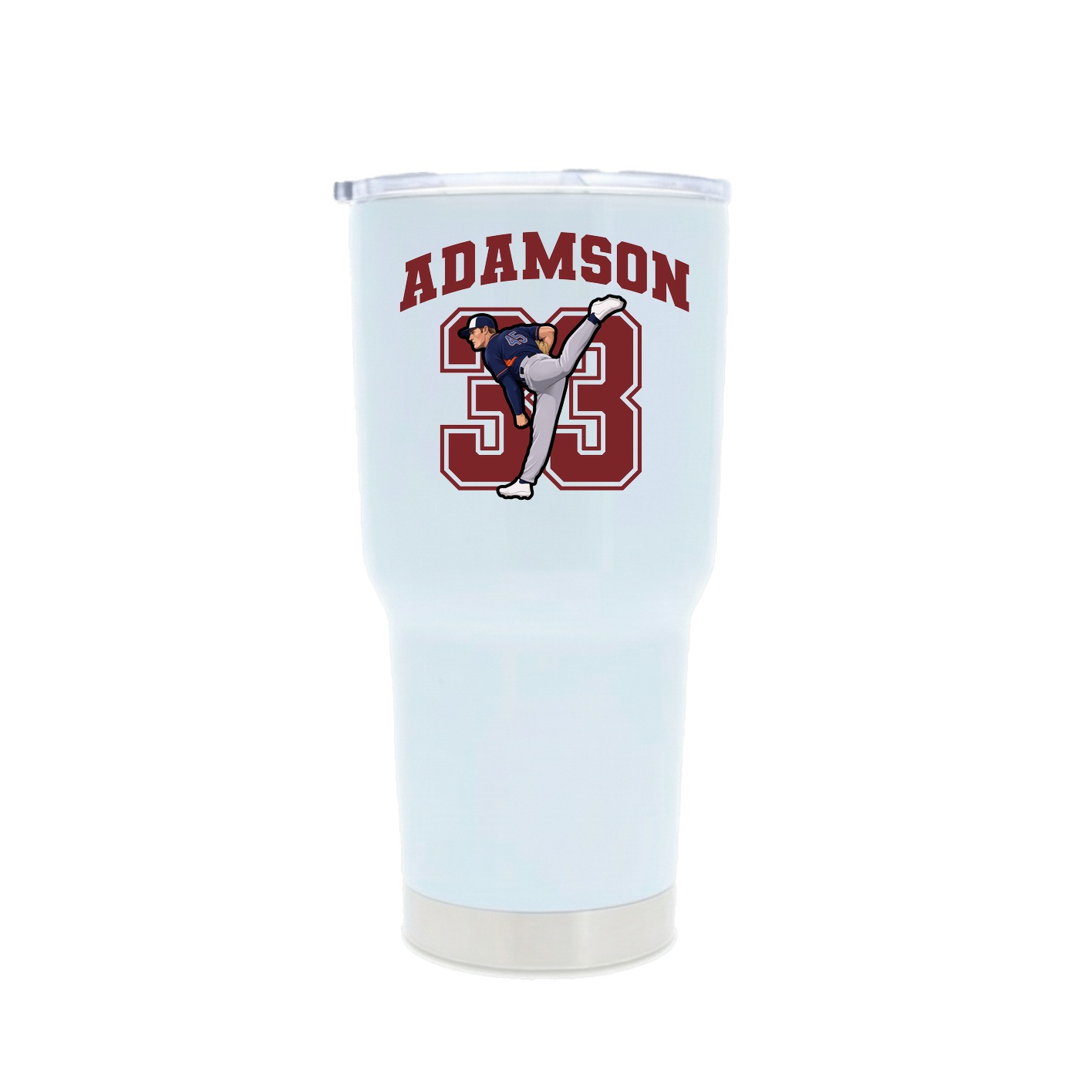 30oz Stainless Steel Tumbler — Number in White