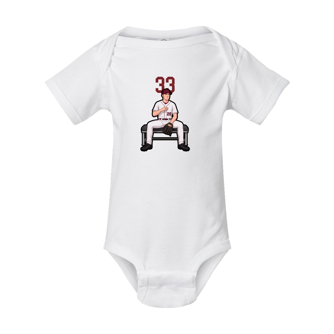 Baby Onesie — Number Top in White