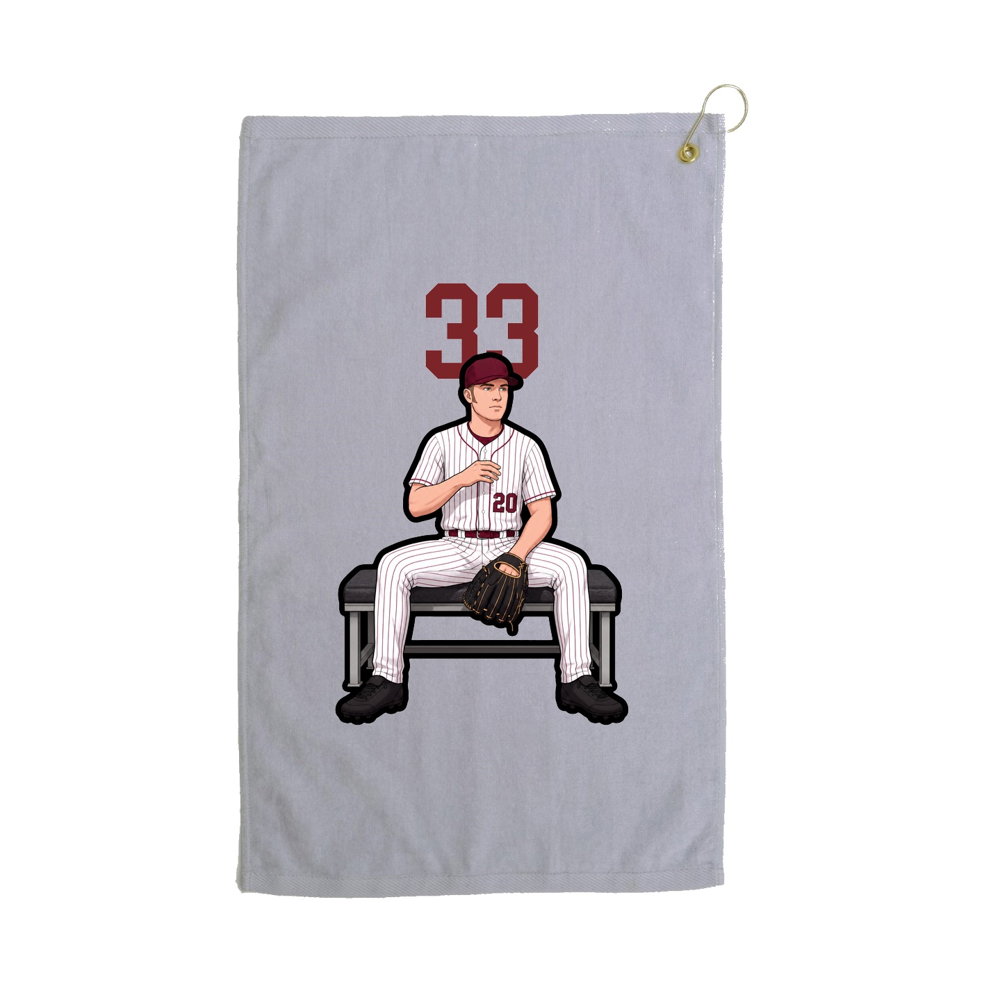 Golf Towel — Number Top in Grey