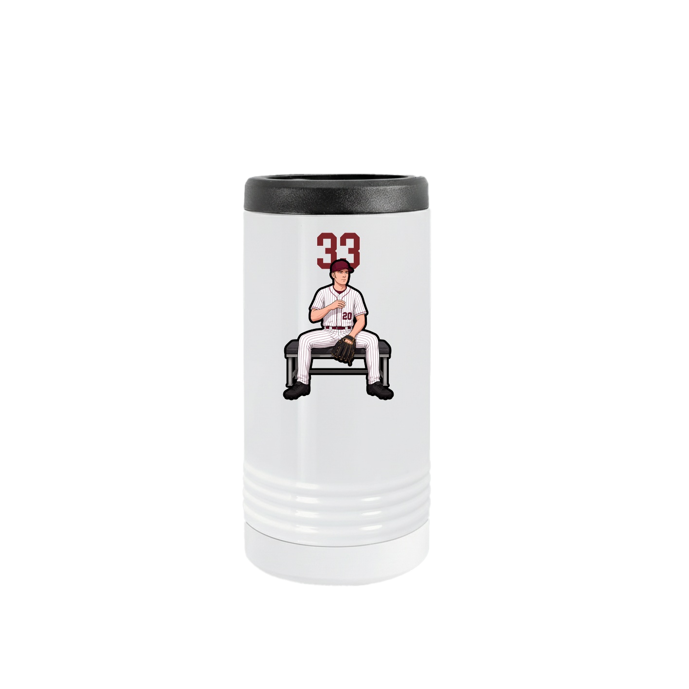Slim Beverage Holder — Number Top in White