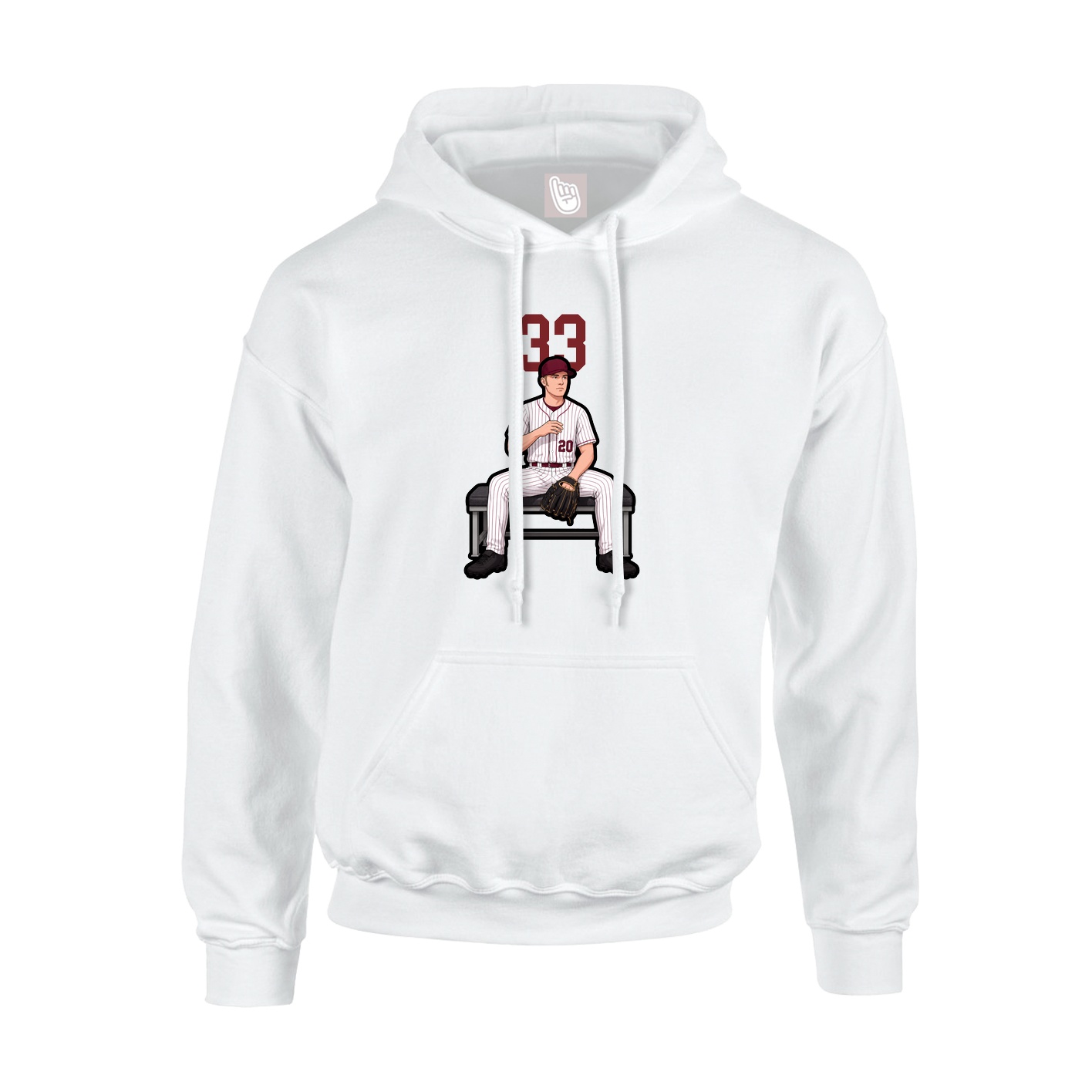 Hoodie — Number Top in White