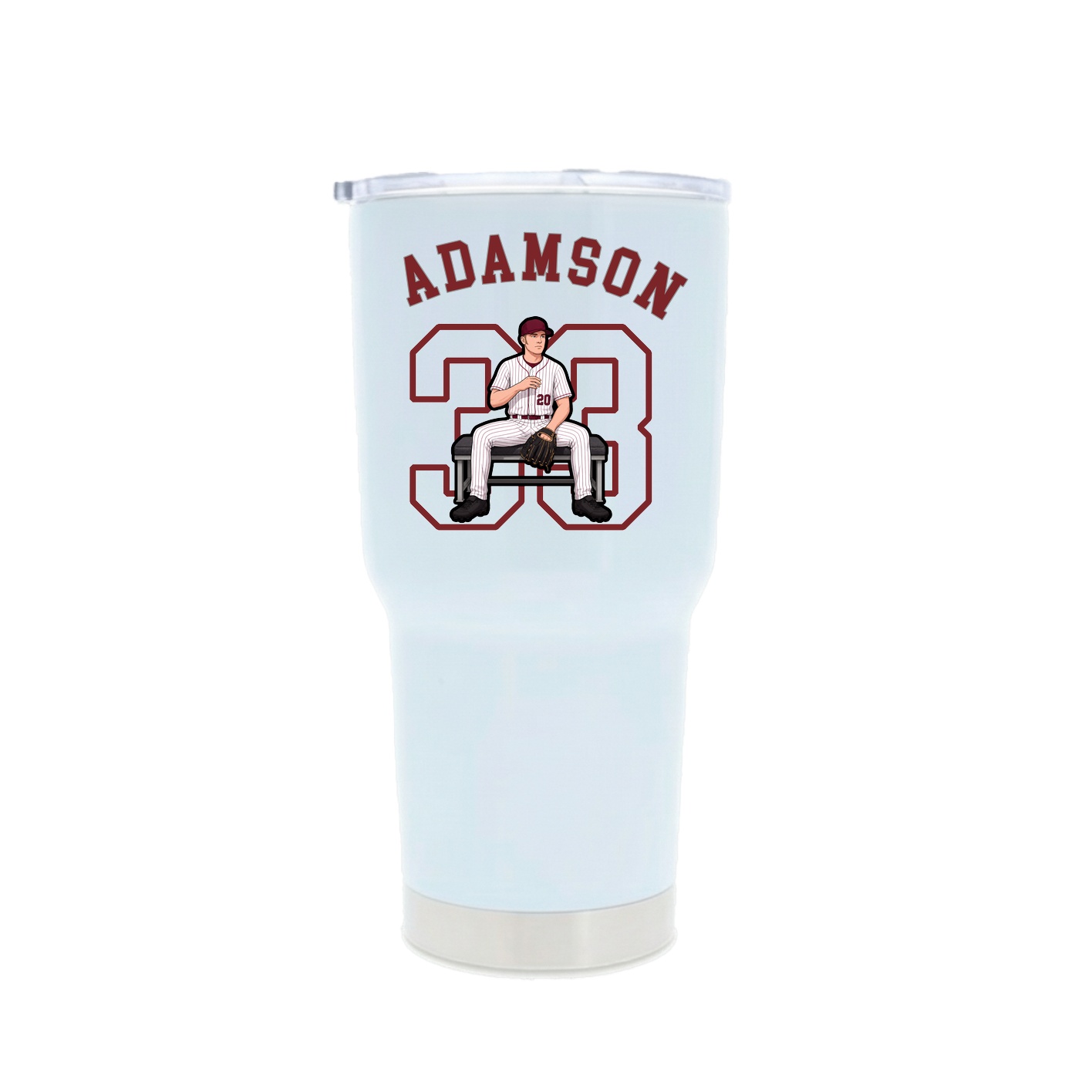 30oz Stainless Steel Tumbler — Shirsey Arch in White