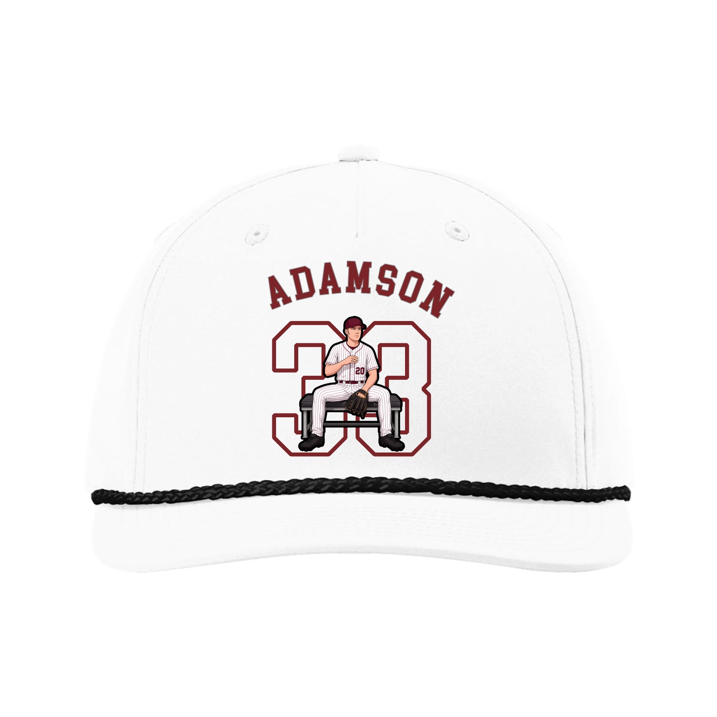 Five-Panel Classic Rope Cap — Shirsey Arch in White