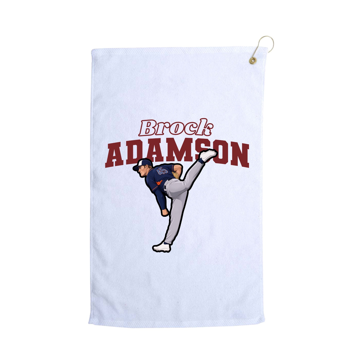 Golf Towel — Name Arch in White