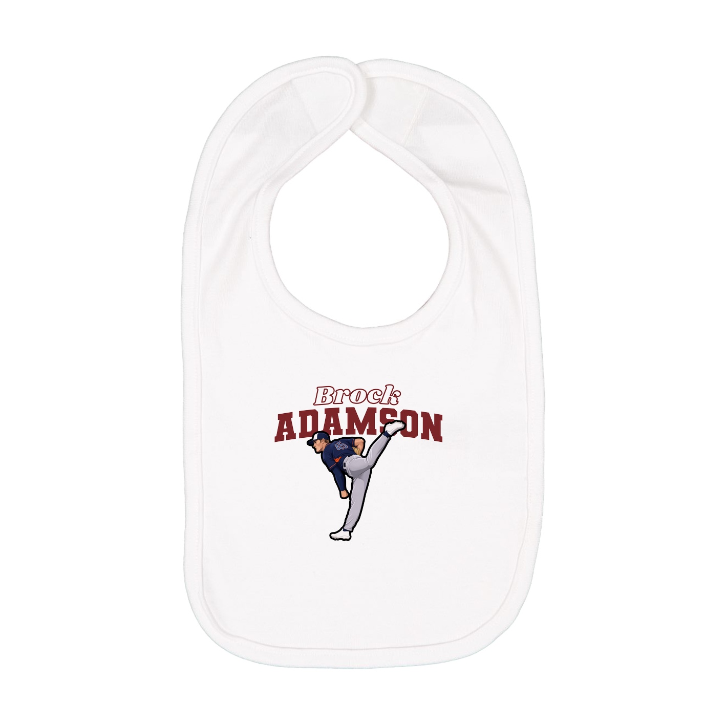 Infant Bib — Name Arch in White