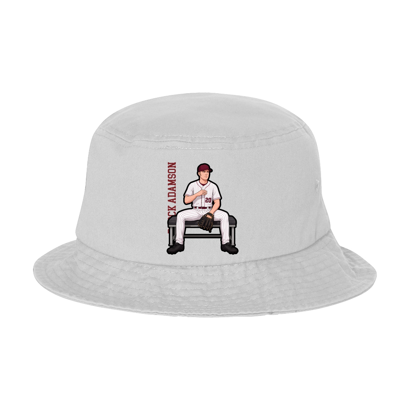Bucket Cap — Name Vertical in White