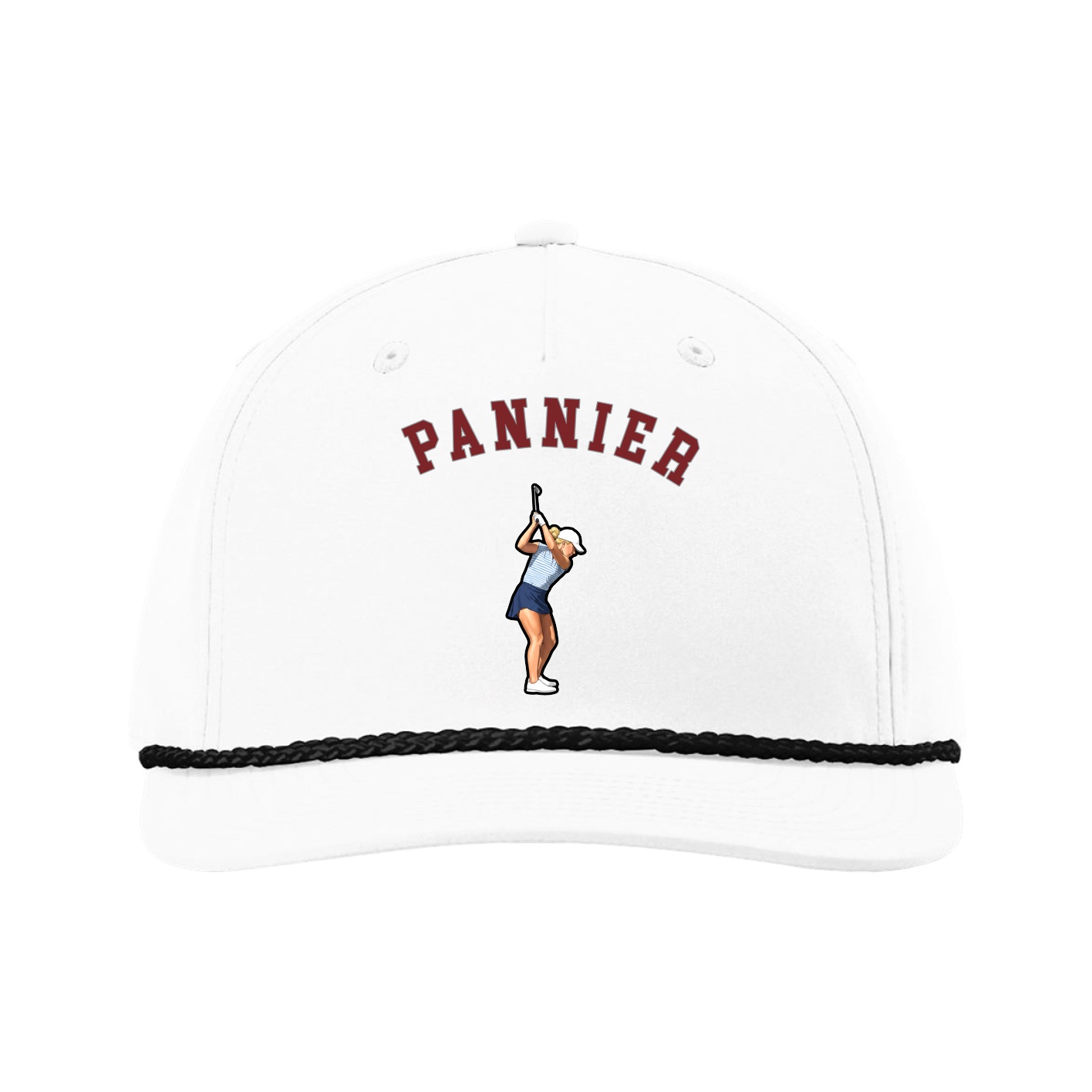Five-Panel Classic Rope Cap — Shirsey Arch in White