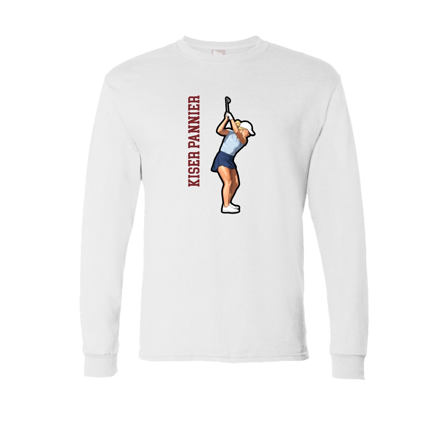 Long Sleeve Tee — Name Vertical in White