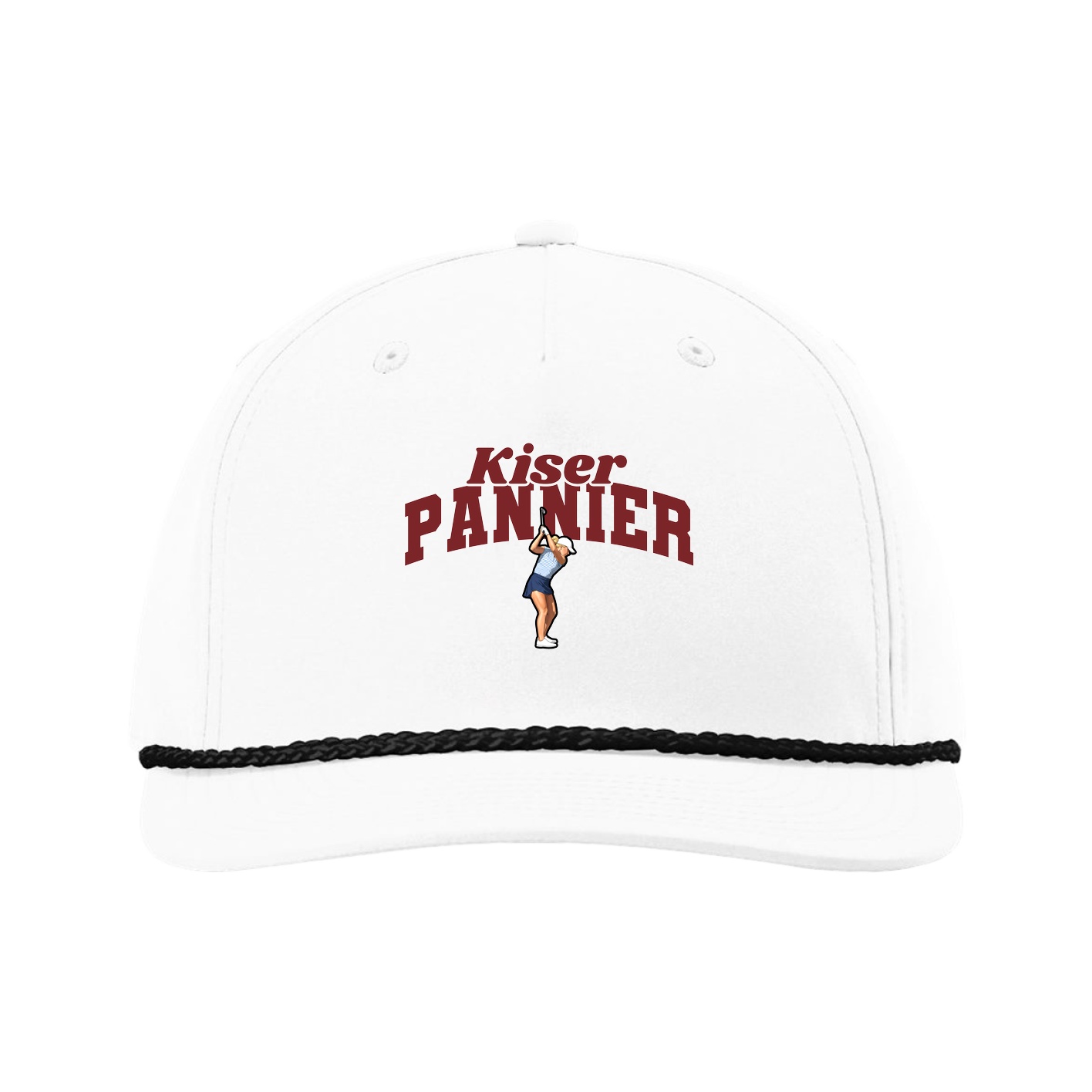 Five-Panel Classic Rope Cap — Signature Arch in White