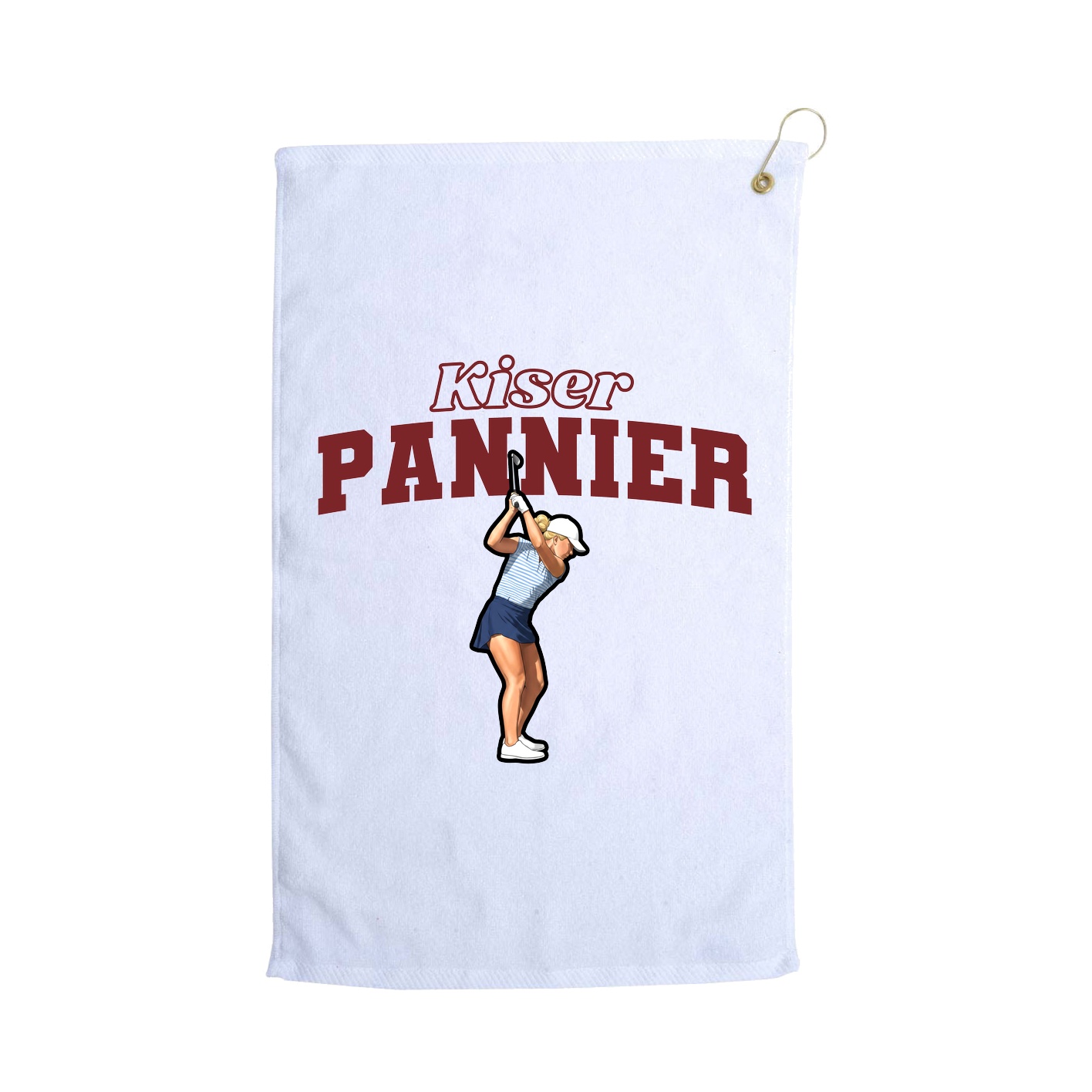 Golf Towel — Name Arch in White