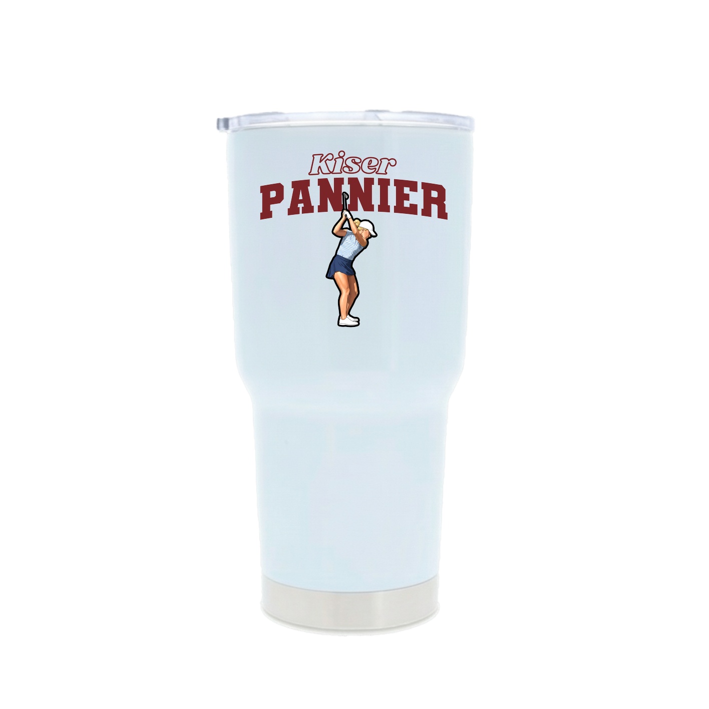 30oz Stainless Steel Tumbler — Name Arch in White