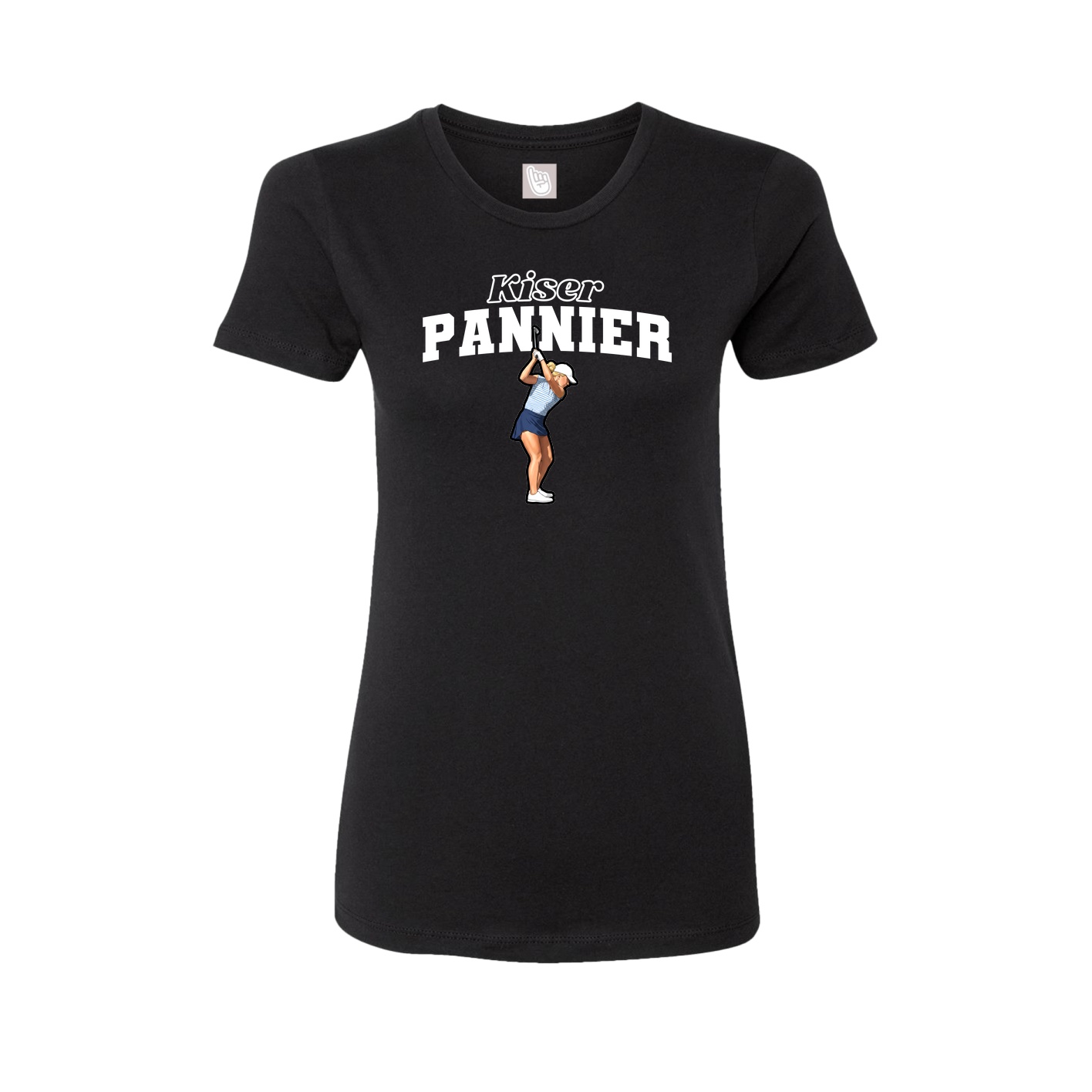 Fitted Women's Tee — Name Arch in Black