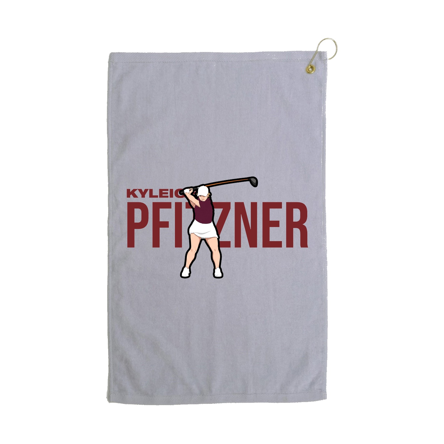 Golf Towel — Player Name in Grey