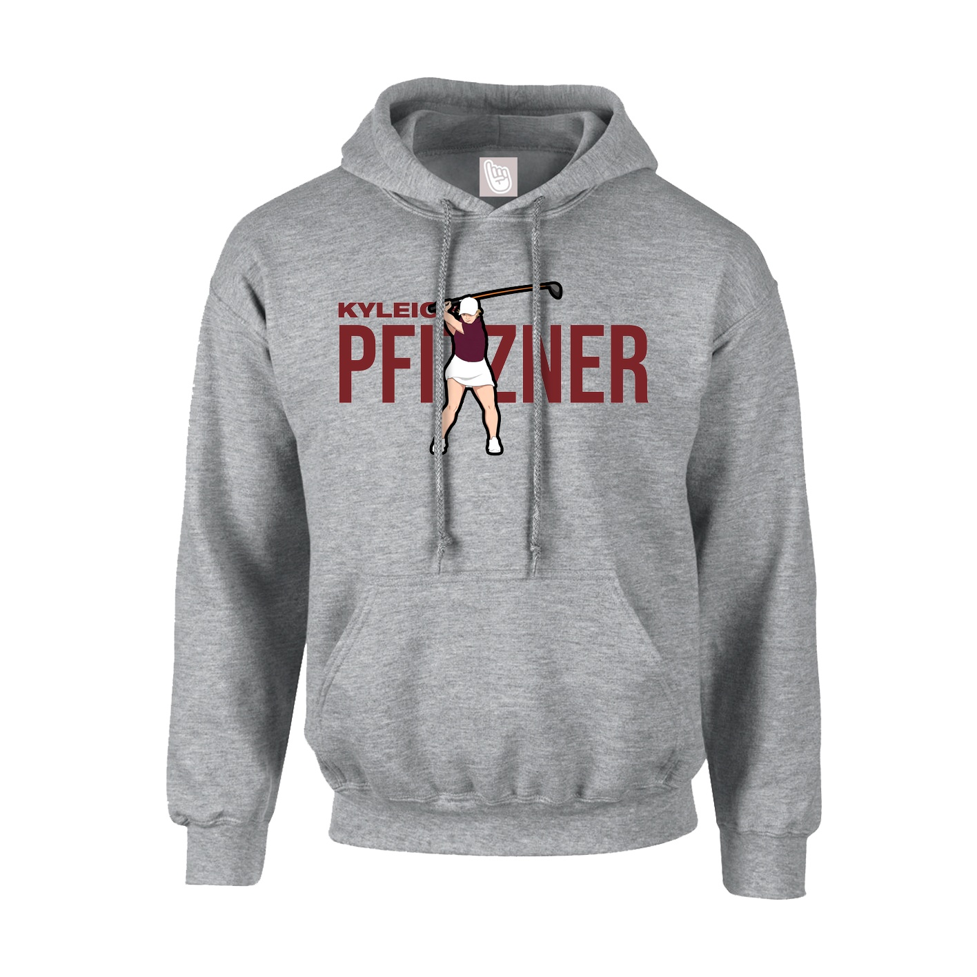 Youth Hoodie — Player Name in Grey