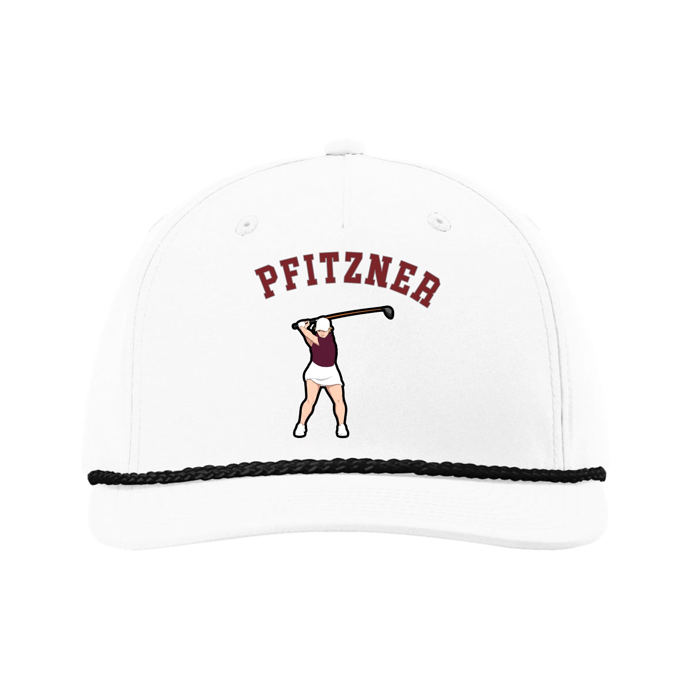 Five-Panel Classic Rope Cap — Shirsey Arch in White