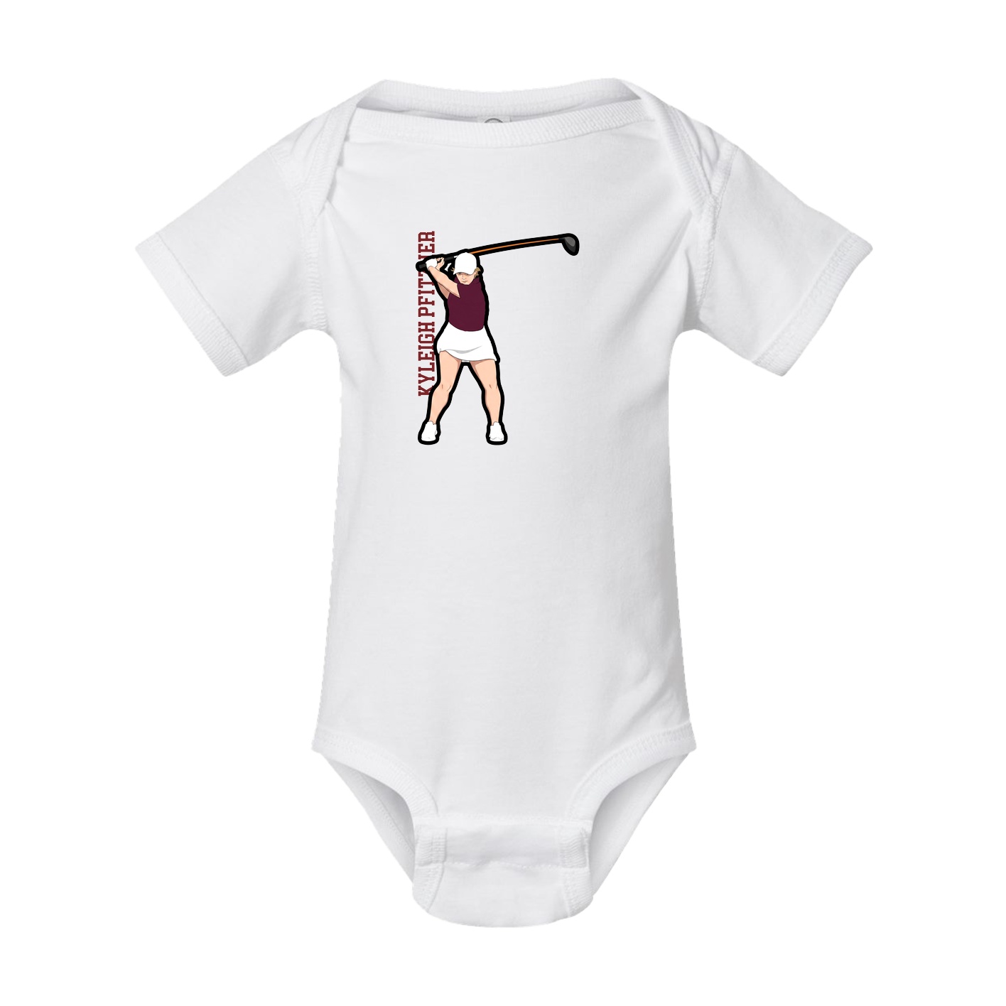 Baby Onesie — Name Vertical in White