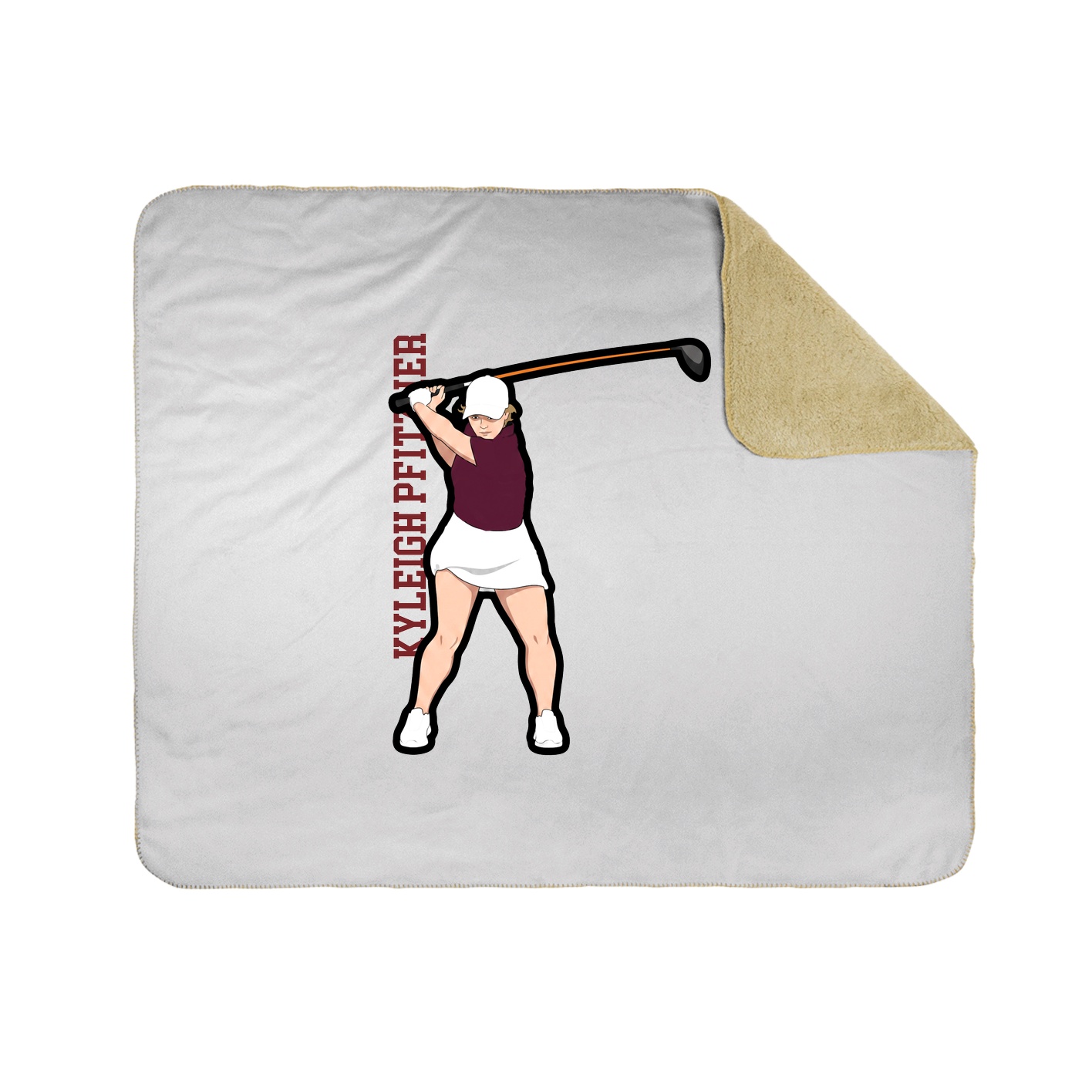 Throw Blanket — Name Vertical in White