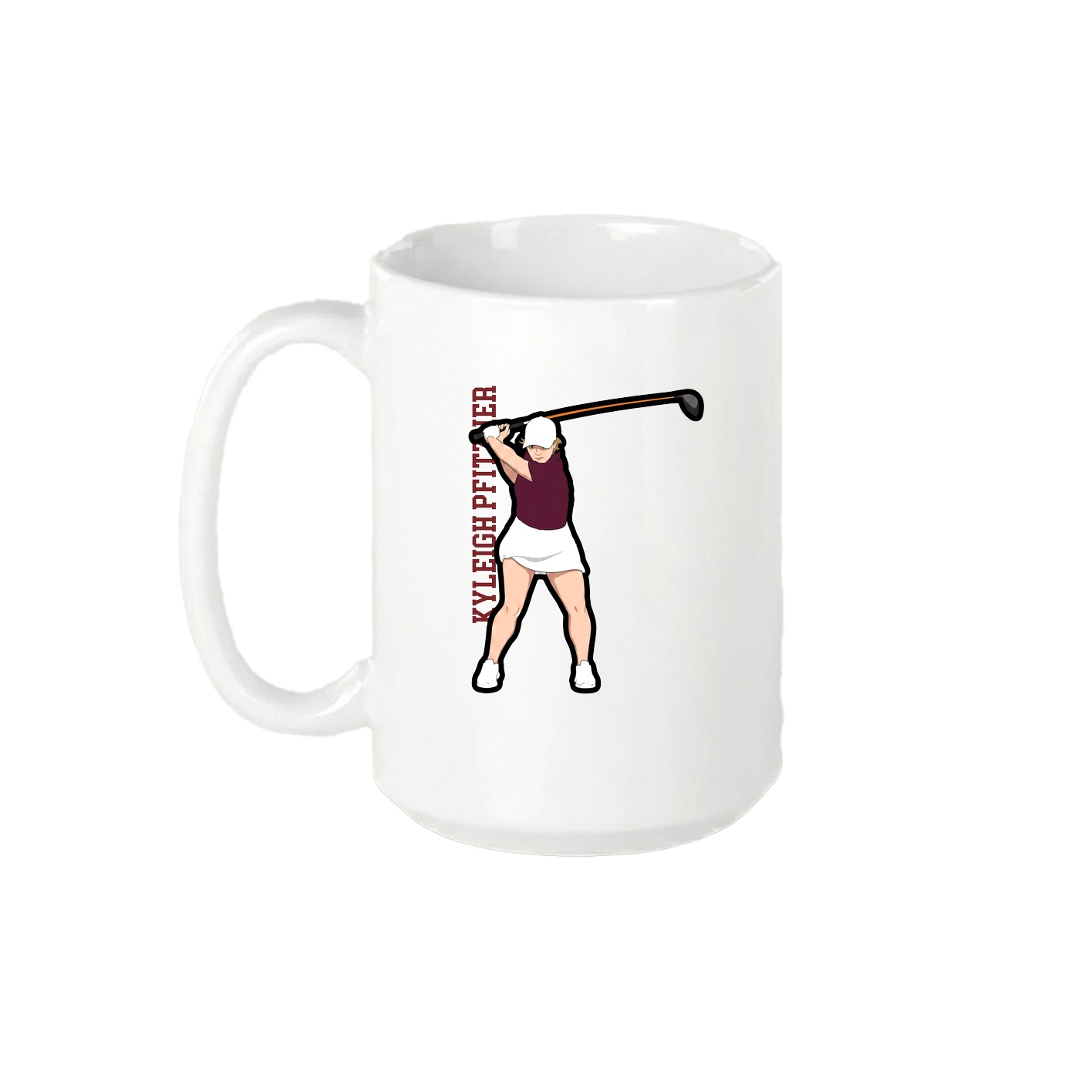 15oz Coffee Mug — Name Vertical in White