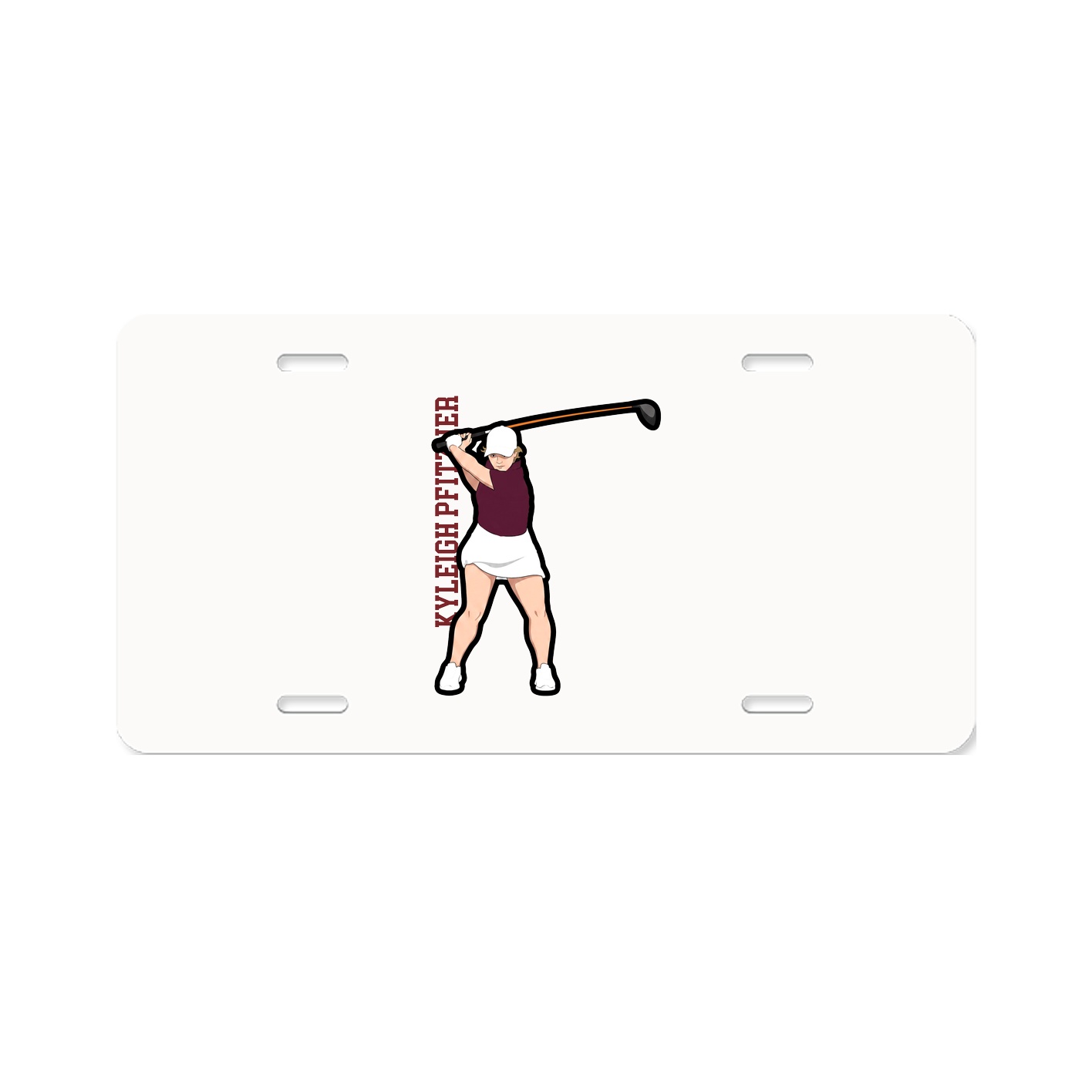 License Plate — Name Vertical in Classic