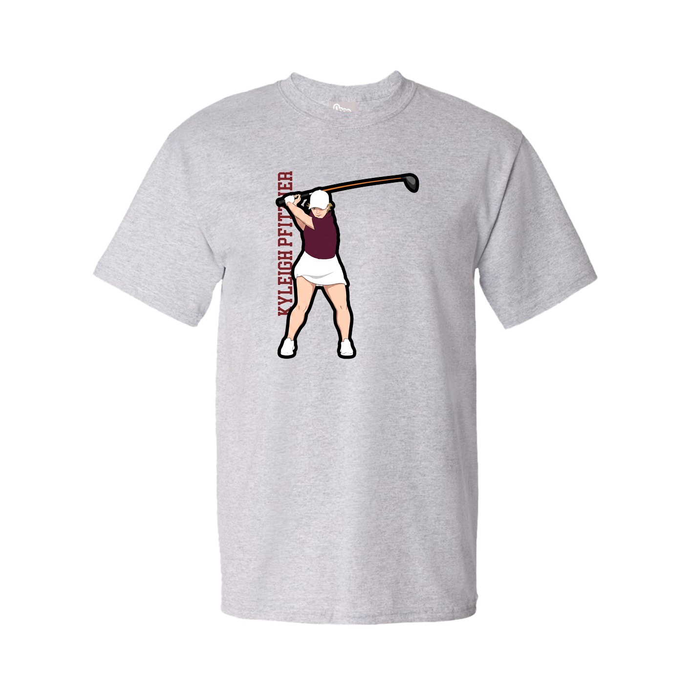 Youth Tee — Name Vertical in Grey