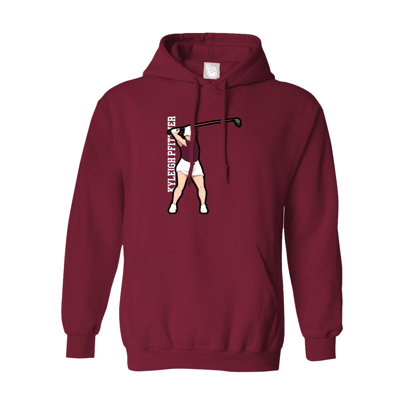 Hoodie — Name Vertical in Cardinal