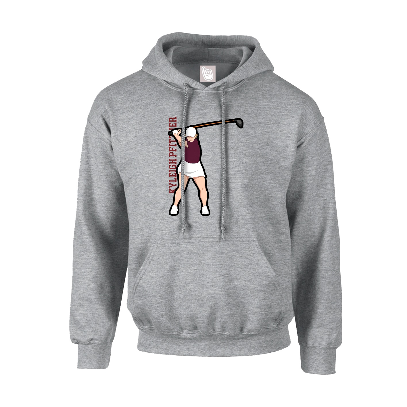 Youth Hoodie — Name Vertical in Grey