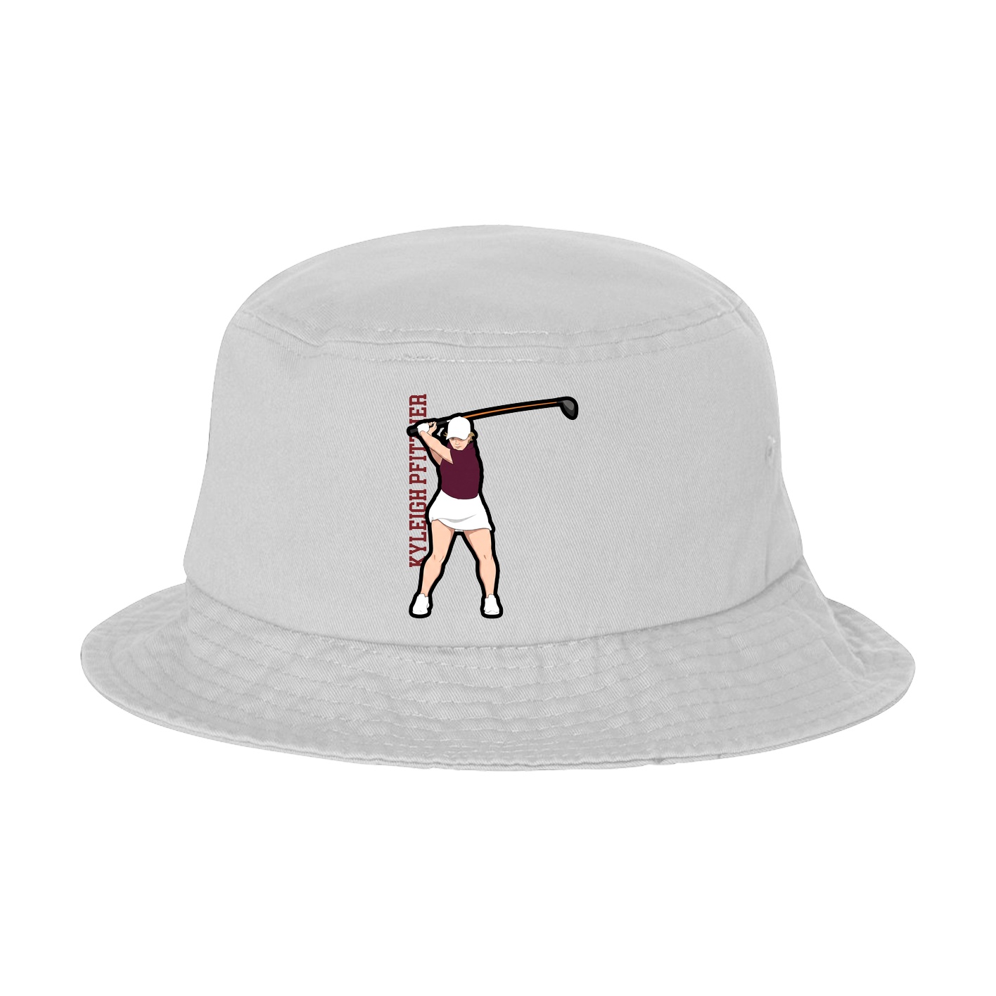 Bucket Cap — Name Vertical in White