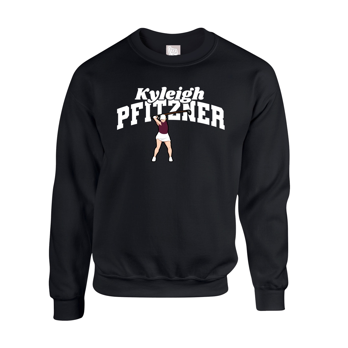Fleece Crew — Signature Arch in Black