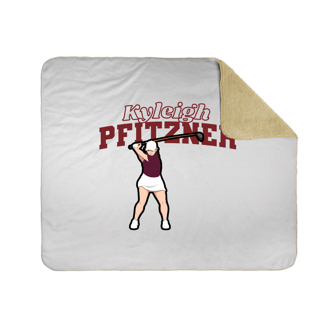 Throw Blanket — Name Arch in White