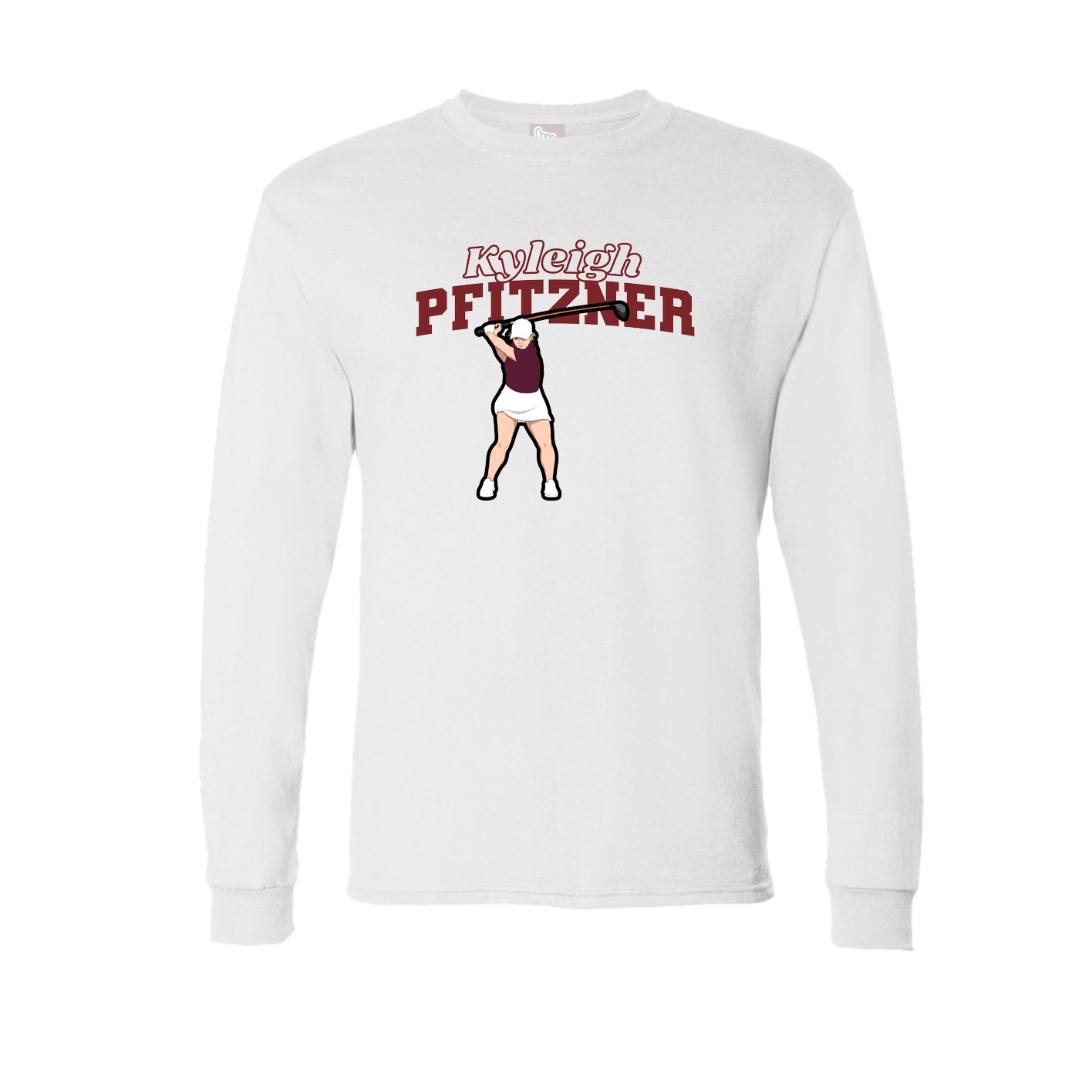 Long Sleeve Tee — Name Arch in White