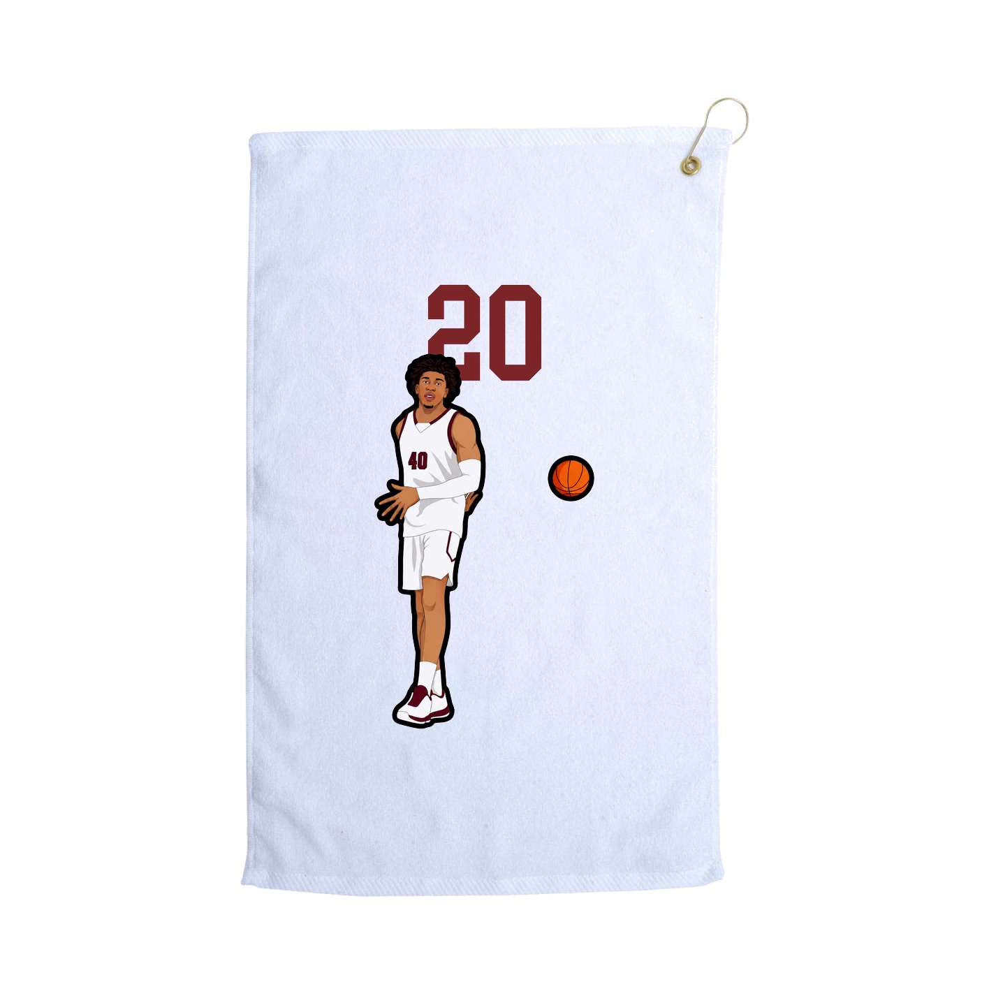Golf Towel — Number Top in White