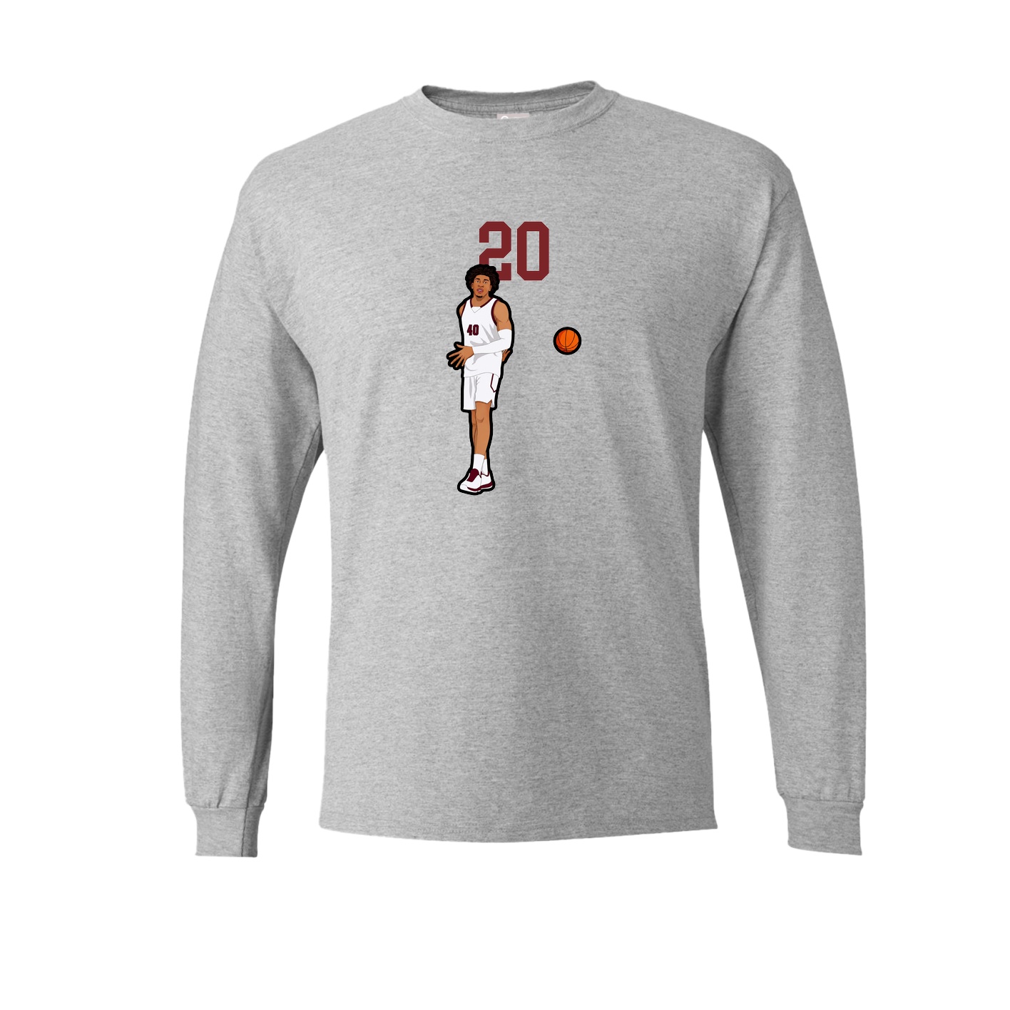 Long Sleeve Tee — Number Top in Grey