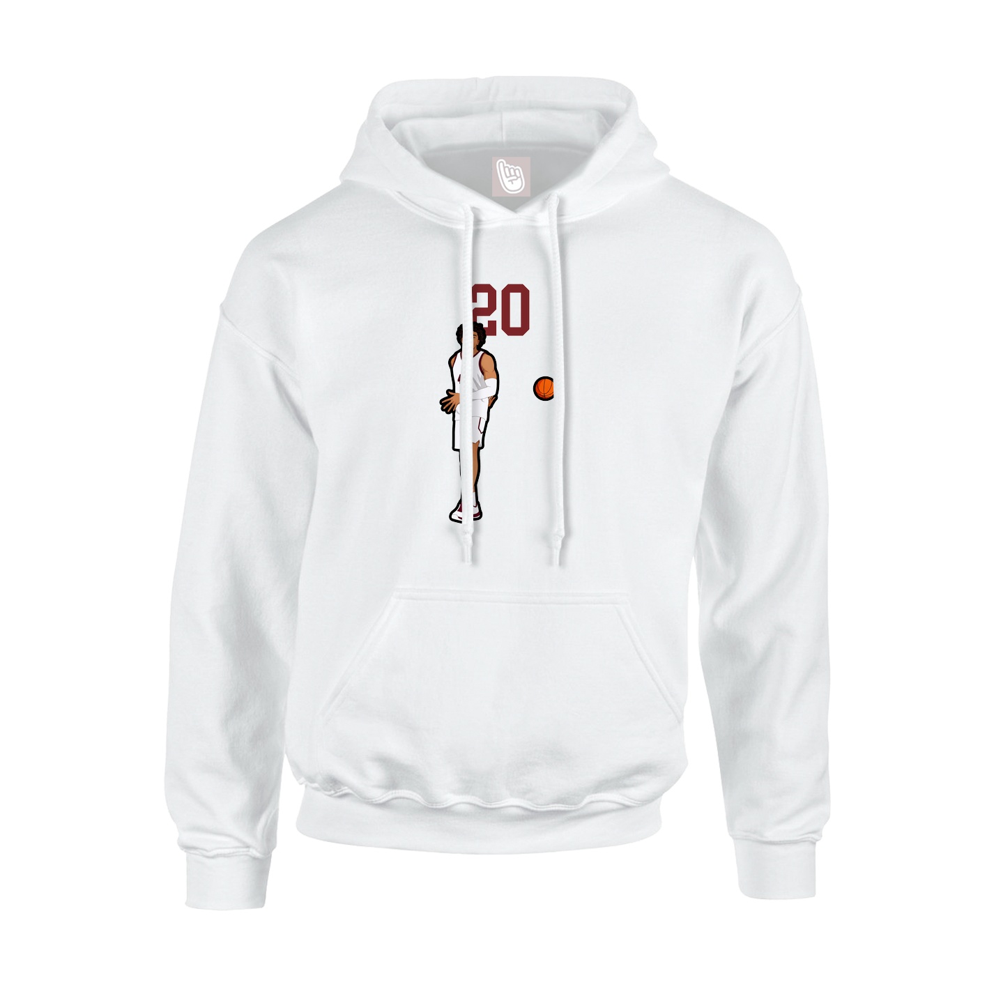 Hoodie — Number Top in White