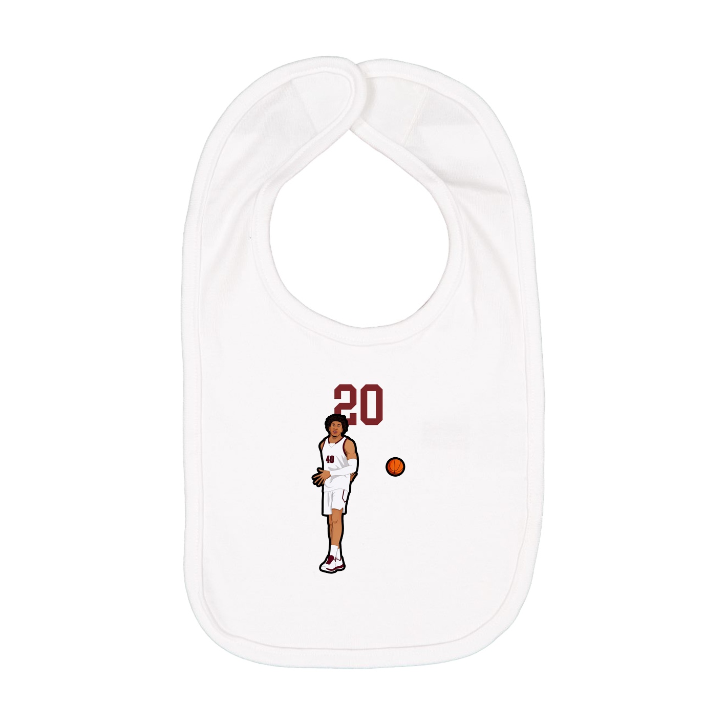 Infant Bib — Number Top in White