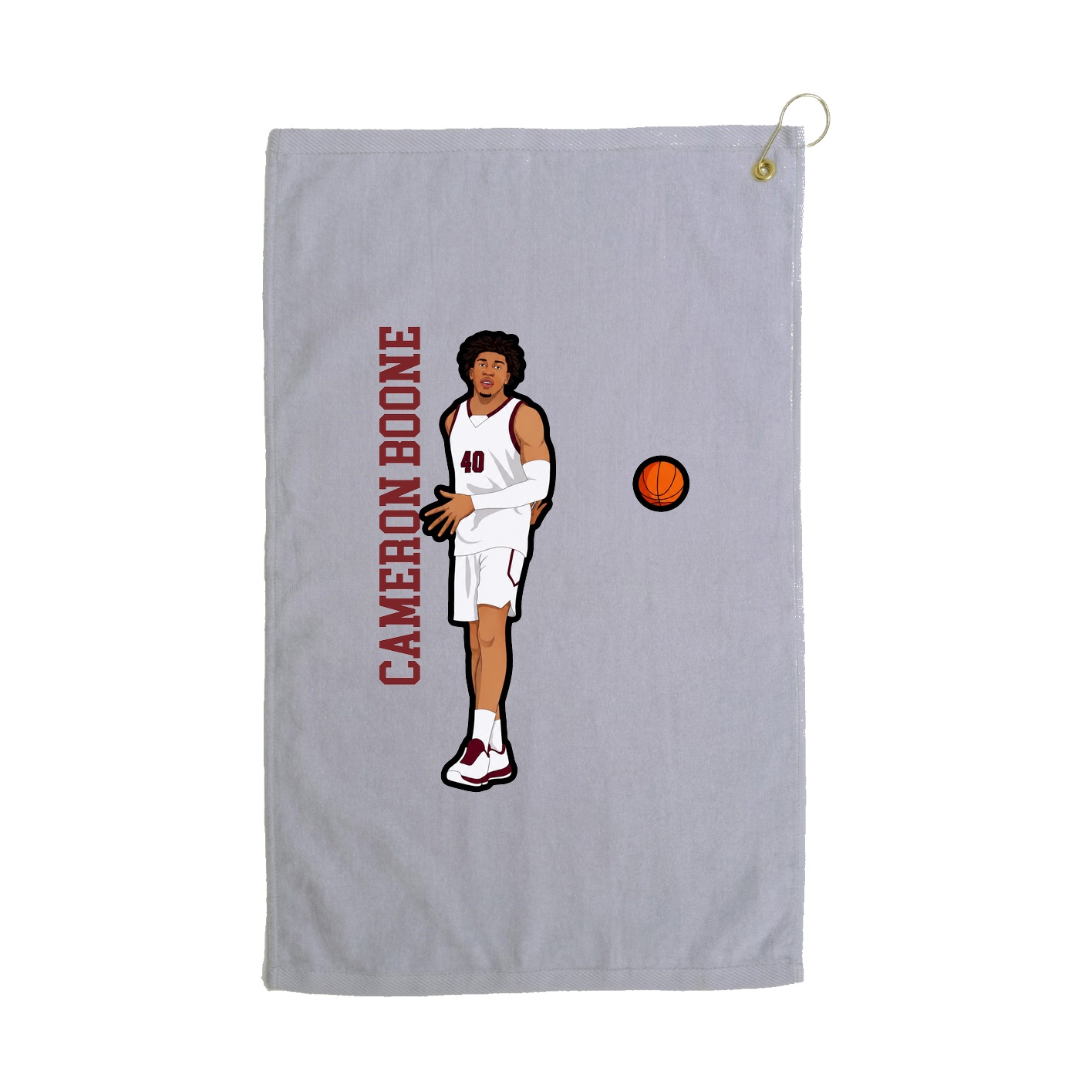 Golf Towel — Name Vertical in Grey