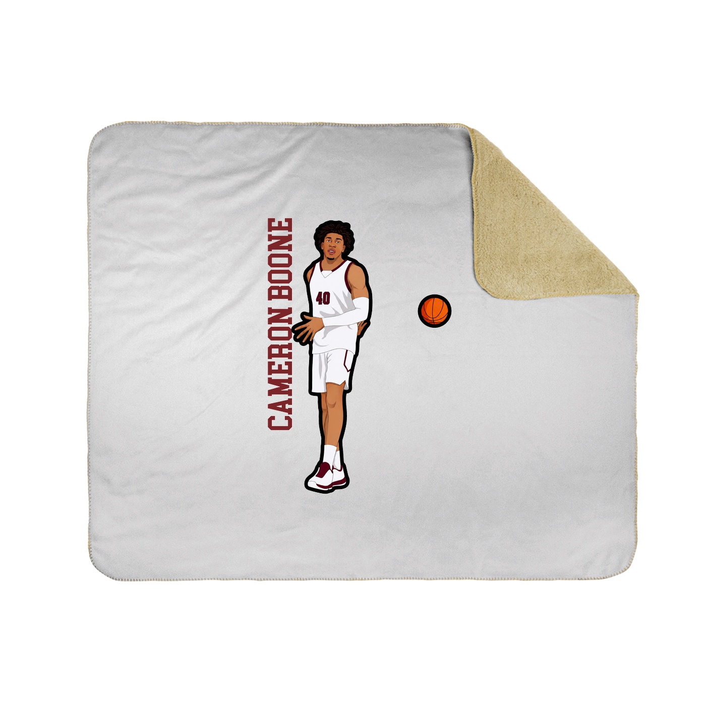 Throw Blanket — Name Vertical in White