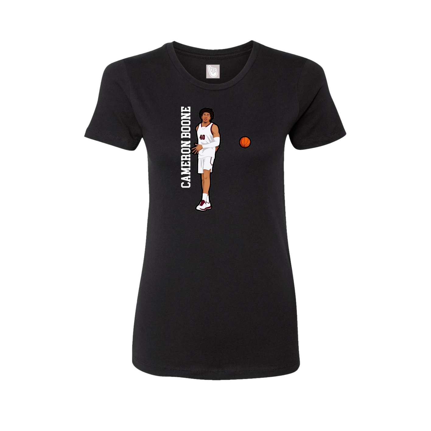 Fitted Women's Tee — Name Vertical in Black