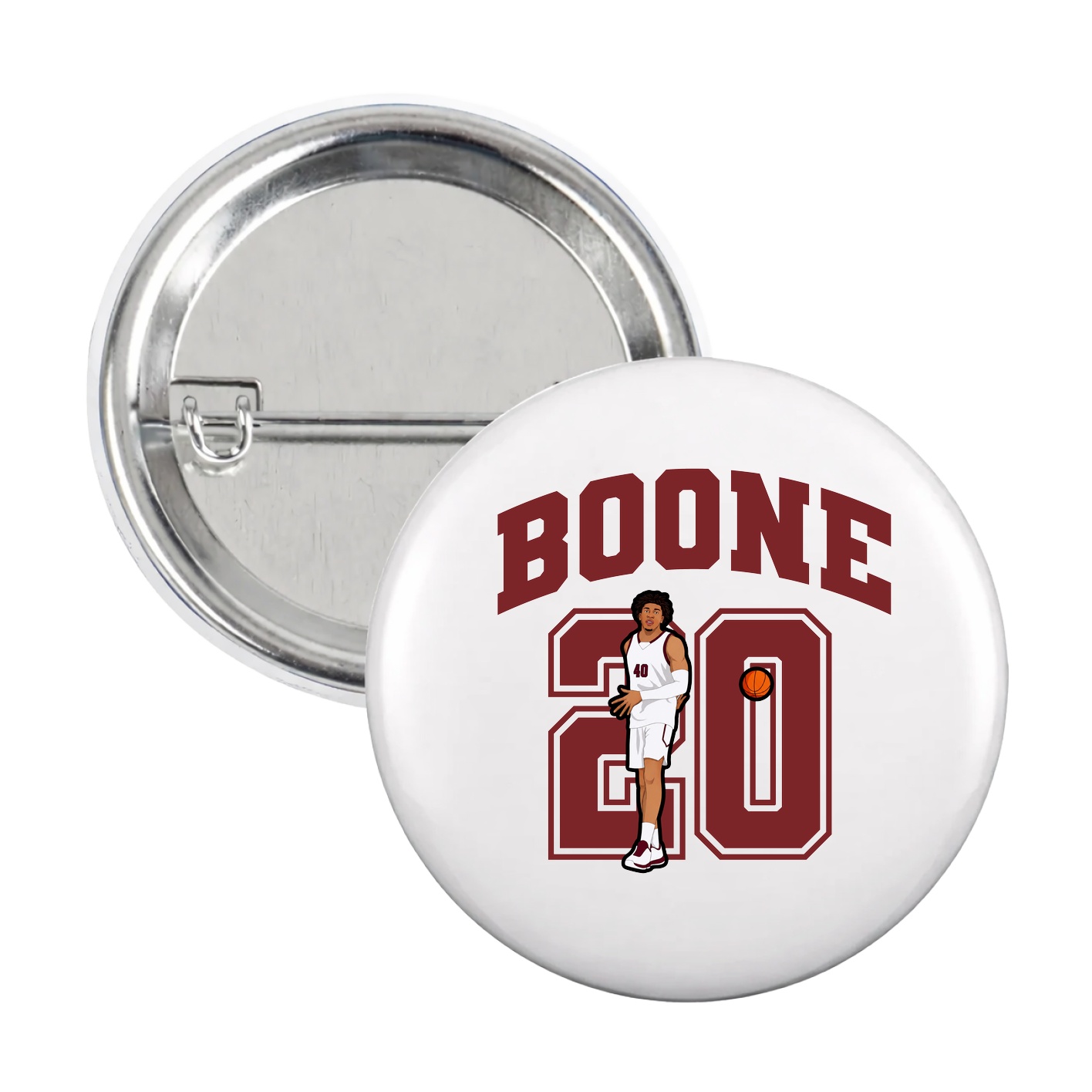 Game Day Button — Number in White