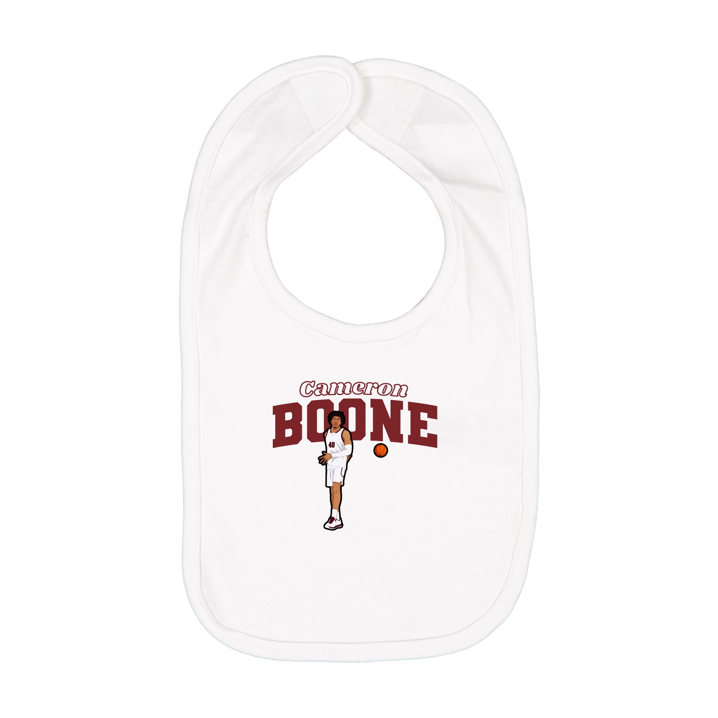 Infant Bib — Name Arch in White