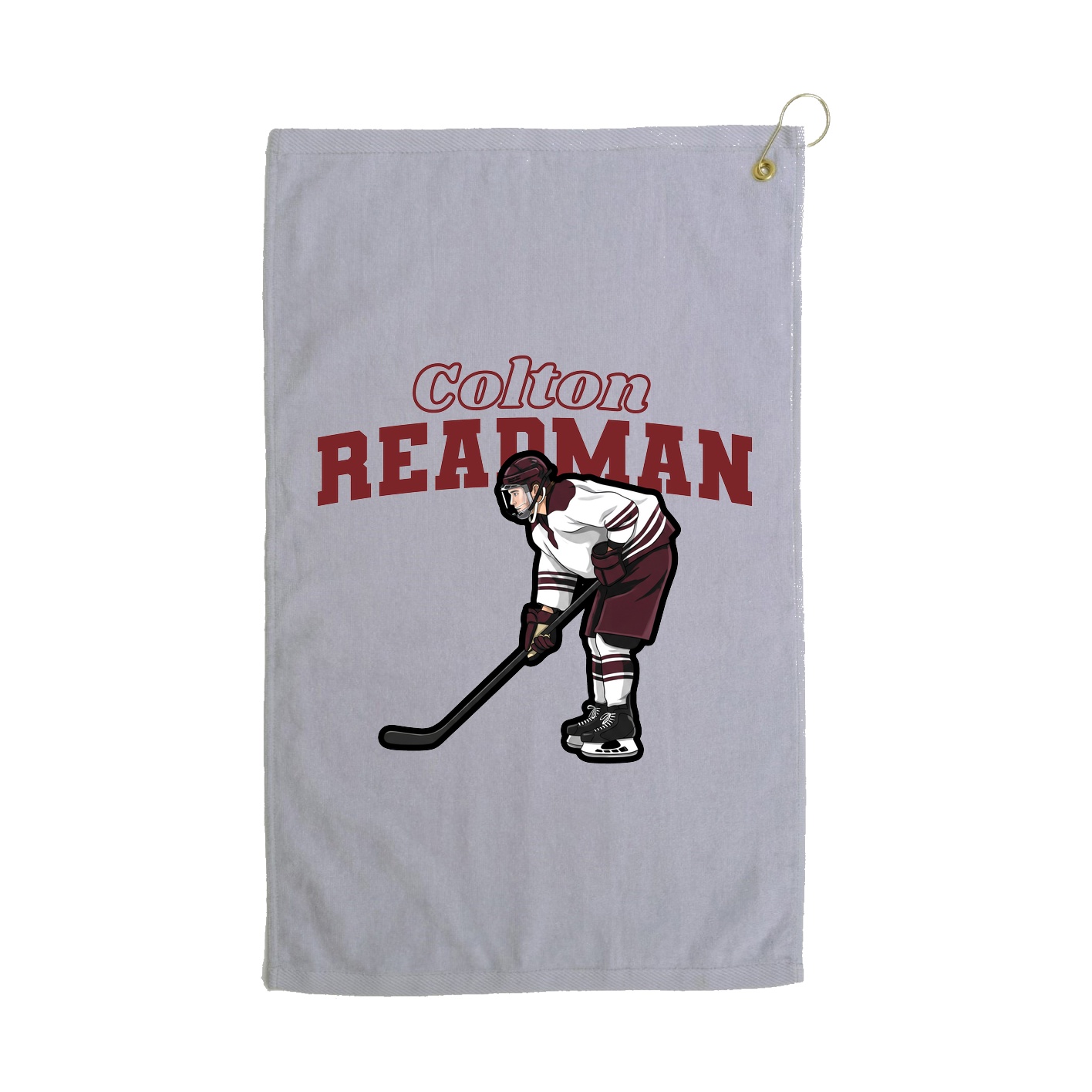Golf Towel — Name Arch in Grey