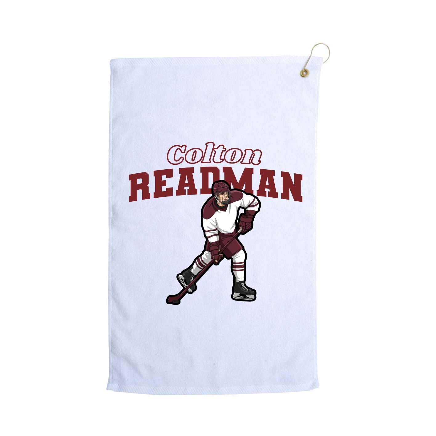 Golf Towel — Name Arch in White