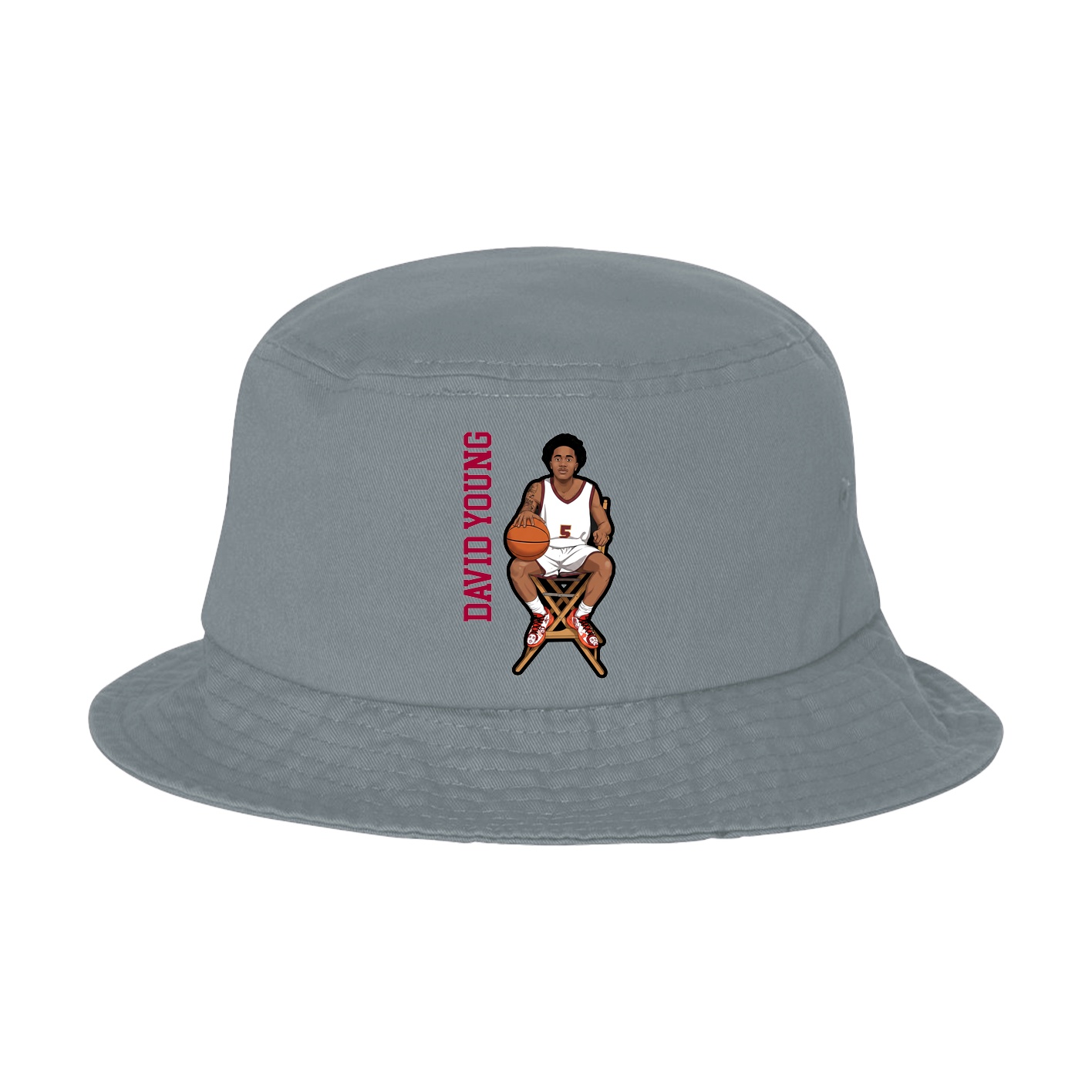 Bucket Cap — Name Vertical in Grey