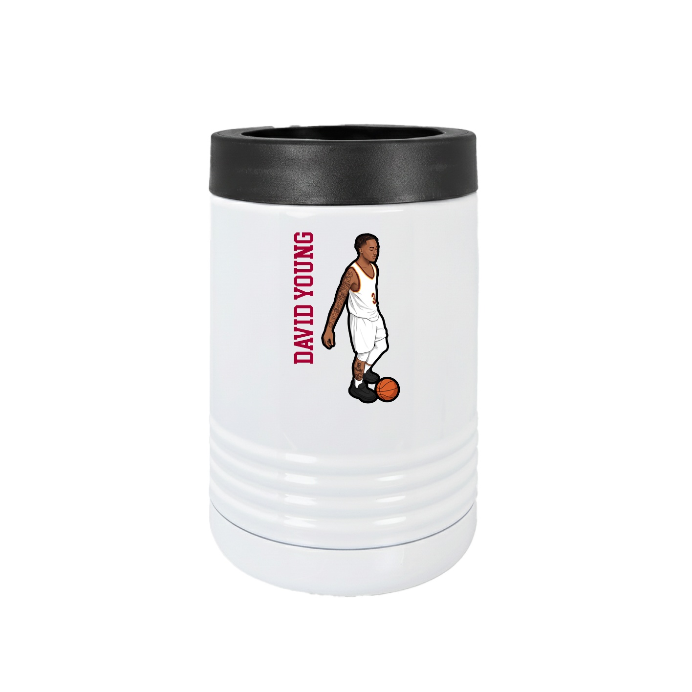 Beverage Holder — Name Vertical in White